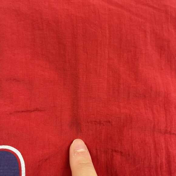 VTG Asics Sporting Gear Windbreaker Jacket Red / Blue Full Zip Men M Back Print - Picture 10 of 12